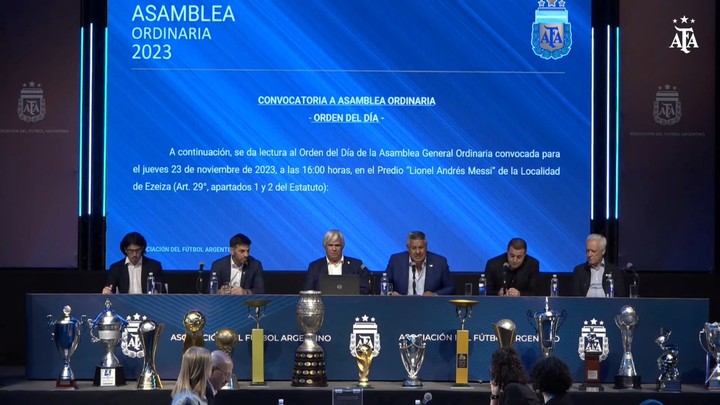 Asamblea ordinara 2023.Tapia: “Manifesté en CONMEBOL que no pueden repetirse los actos de violencia en Brasil contra los equipos argentinos. El Presidente de la Confederación no es responsable de estos hechos pero tanto él, como el pte. de la CBF, van a trabajar para que no sucedan más”
Prensa Afa