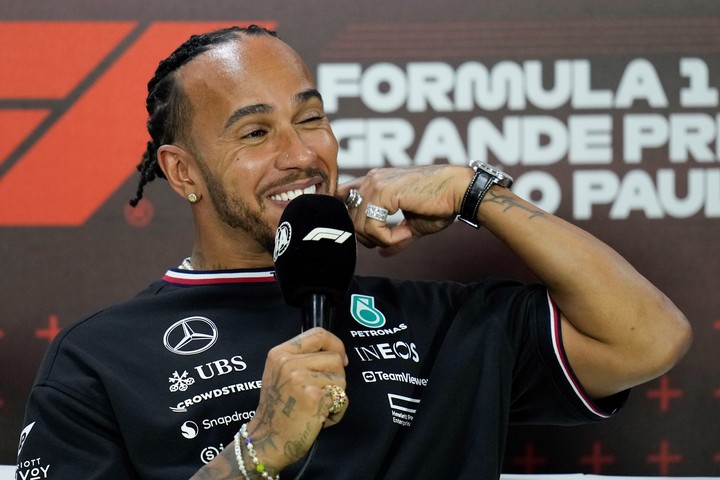 Lewis Hamilton en conferencia de prensa antes del GP de Brasil (AP Photo)
